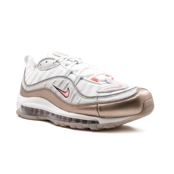 Nike Shoes - NEW Nike Air Max 98 "Rose Gold" sneakers pink and white leather metallic shoes